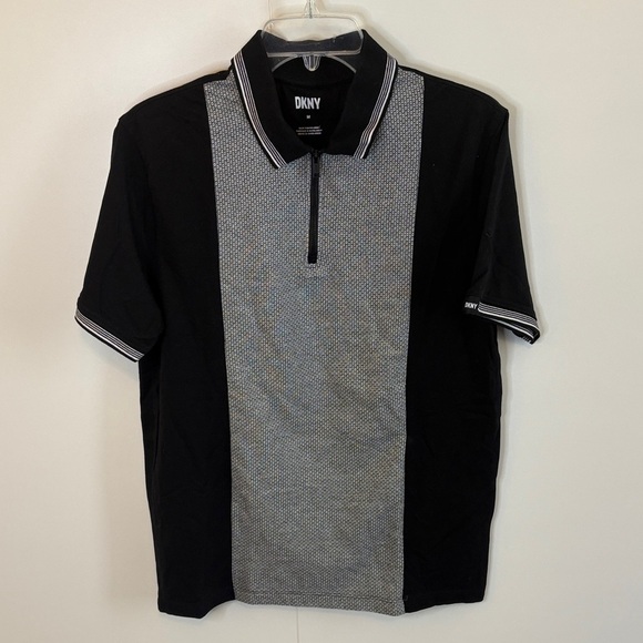 DKNY Men's Polo Shirt in Black and Gray - Picture 1 of 7